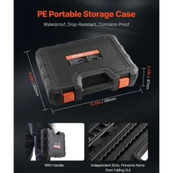 VEVOR Bit Socket Set, 107-Piece SAE and Metric, Hex/Torx/External Torx/Tamper-Proof/Extra Long, S2 Alloy Steel and Cr-V Steel, 1/4 in, 3/8 in, and 1/2 in Drives, with Enhanced Storage Case, Hand Use