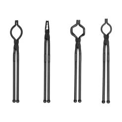 VEVOR Blacksmith Tongs, 18” 4 PCS, V-Bit Bolt Tongs, Wolf Jaw Tongs, Z V-Bit Tongs and Gripping Tongs, Carbon Steel Forge Tongs with A3 Steel Rivets, for Beginner and Seasoned Blacksmiths, Bladesmiths