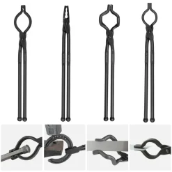 VEVOR Blacksmith Tongs, 18” 4 PCS, V-Bit Bolt Tongs, Wolf Jaw Tongs, Z V-Bit Tongs and Gripping Tongs, Carbon Steel Forge Tongs with A3 Steel Rivets, for Beginner and Seasoned Blacksmiths, Bladesmiths