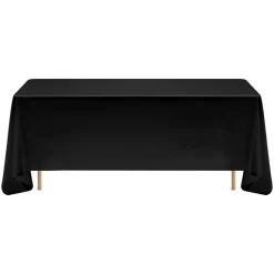 VEVOR Black Tablecloths for Rectangle Tables, 6 Pack, 70 x 120 Inches, Reusable and Machine Washable Table Clothes, Wrinkle-Resistant Polyester Fabric Table Covers for Wedding, Party, Banquet