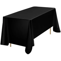VEVOR Black Tablecloths for Rectangle Tables, 6 Pack, 70 x 120 Inches, Reusable and Machine Washable Table Clothes, Wrinkle-Resistant Polyester Fabric Table Covers for Wedding, Party, Banquet