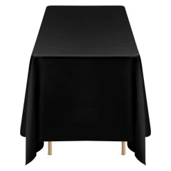 VEVOR Black Tablecloths for Rectangle Tables, 6 Pack, 70 x 120 Inches, Reusable and Machine Washable Table Clothes, Wrinkle-Resistant Polyester Fabric Table Covers for Wedding, Party, Banquet