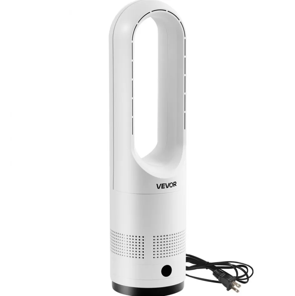 VEVOR Bladeless Tower Fan, 65° Oscillating Standing Fan, 12 Speeds & 4 Modes & 8H Timer, 14.76 ft/s High Velocity Floor Air Circulator, Powerful Airflow for Bedroom, Living Room, Home, Office, White