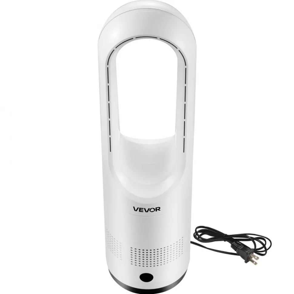 VEVOR Bladeless Tower Fan, 65° Oscillating Standing Fan, 12 Speeds & 4 Modes & 8H Timer, 14.76 ft/s High Velocity Floor Air Circulator, Powerful Airflow for Bedroom, Living Room, Home, Office, White