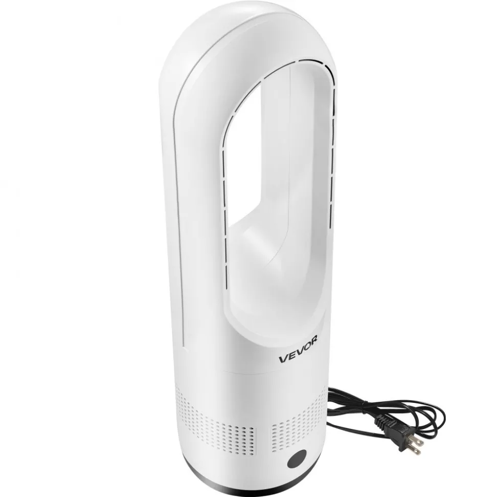 VEVOR Bladeless Tower Fan, 65° Oscillating Standing Fan, 12 Speeds & 4 Modes & 8H Timer, 14.76 ft/s High Velocity Floor Air Circulator, Powerful Airflow for Bedroom, Living Room, Home, Office, White