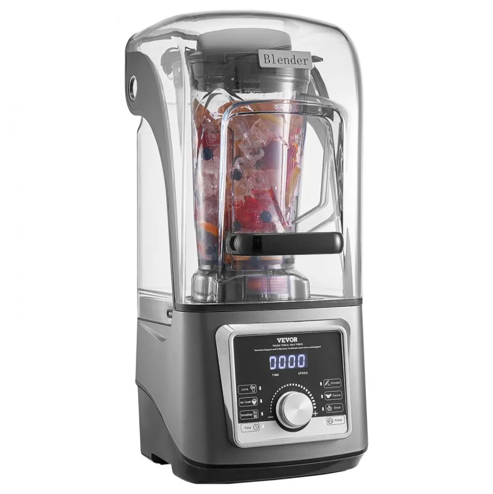 VEVOR Blender for Smoothies, 135 oz 1400W, Professional Blender with Powerful Motor, Multi-Functional Food Processing Blender with Noise Cover for Smoothie/Milkshake/Juice, Fits for Kitchen