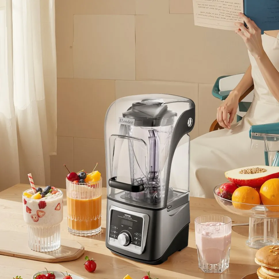 VEVOR Blender for Smoothies, 135 oz 1400W, Professional Blender with Powerful Motor, Multi-Functional Food Processing Blender with Noise Cover for Smoothie/Milkshake/Juice, Fits for Kitchen