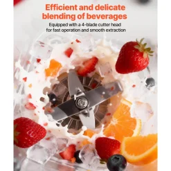 VEVOR Blender, 68 oz Professional Countertop Blenders with Shield, 1400W 26000RPM Kitchen Food Processor Combo, Self-Cleaning, Speed Adjustable, 6 Preset Menu for Smoothies, Ice Crushing, Puree, White