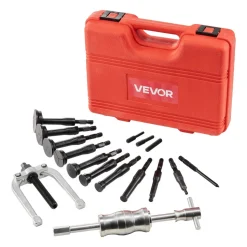 VEVOR Blind Hole Bearing Puller Set, 16-in-1 Inner Bearing Race and Seal Extractor Kit, 16 PCS Slide Hammer Pilot Insert Inner Internal Bearing Removal Tool Set with 10 Split Collets and Counterstay