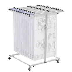 VEVOR Blueprint Storage Rack, Steel, Mobile Adjustable Blueprint Holder, Vertical Drawing Rack with Wheels, File Storage Organizer Stand, for Construction Plans Posters Home Office, Without Clamps
