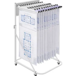 VEVOR Blueprint Storage Rack, Steel, Mobile Adjustable Blueprint Holder with 6 Pack of 24 Inch Aluminum Clamps, 4 Wheels, Display Rack Storage Organizer Stand, for File Display Plan Poster Office Home