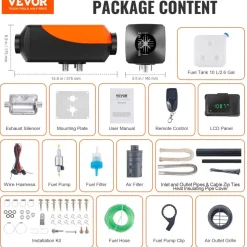 VEVOR Bluetooth App Control Diesel Air Heater, 12V 8KW Diesel Heater with Automatic Altitude Adjustment, Remote Control and LCD, Diesel Parking Heater for RV Trailer Camper Van Boat