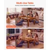 VEVOR Board Game Table 2-in-1 Gaming and Dining Table 47.2 x 23.6 x 17.7 in, Roomy for 4 Players, with Removable Tabletop, Leather Gaming Mat, 4 Cup Holders & Sliding Trays, 300LBS Solid Wood Support