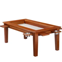 VEVOR Board Game Table 2-in-1 Gaming and Dining Table 47.2 x 23.6 x 17.7 in, Roomy for 4 Players, with Removable Tabletop, Leather Gaming Mat, 4 Cup Holders & Sliding Trays, 300LBS Solid Wood Support