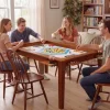 VEVOR Board Game Table 2-in-1 Gaming and Dining Table 63 x 39.4 x 30 in, Roomy for 6 Players, with Removable Tabletop, Leather Gaming Mat, 6 Cup Holders & Sliding Trays, 440LBS Solid Wood Support
