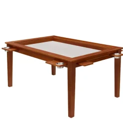 VEVOR Board Game Table 2-in-1 Gaming and Dining Table 63 x 39.4 x 30 in, Roomy for 6 Players, with Removable Tabletop, Leather Gaming Mat, 6 Cup Holders & Sliding Trays, 440LBS Solid Wood Support