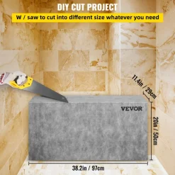 VEVOR Board Shower Bench Rectangle Bench Ready to Tile&Waterproof 38.2x11.4x20
