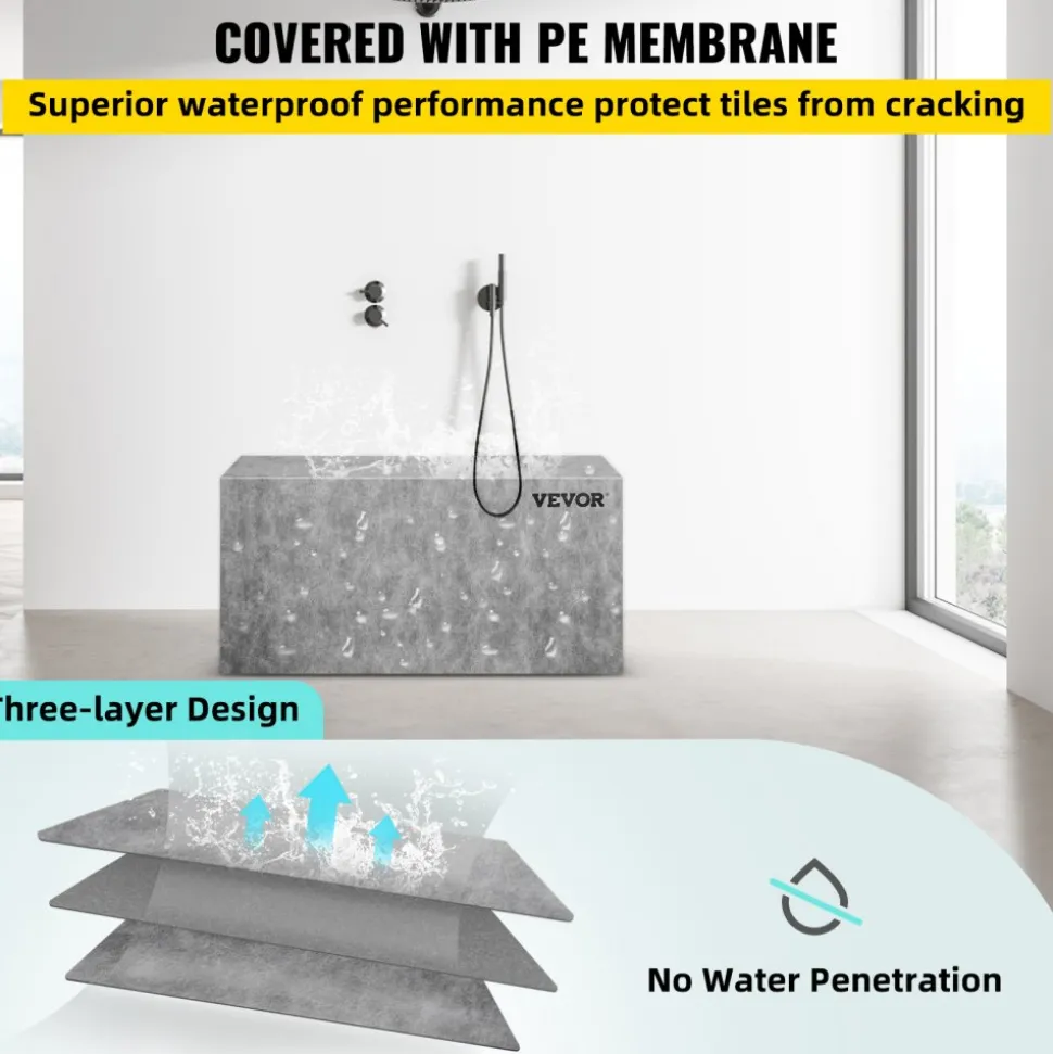 VEVOR Board Shower Bench Rectangle Bench Ready to Tile&Waterproof 38.2x11.4x20"