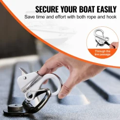 VEVOR Boat Anchor Hook, 304 Stainless Steel Slide Anchor, Knotless Anchor System with Quick Release, Boat Anchor Hook Clips for 3/8