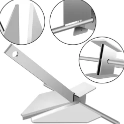 VEVOR Boat Anchor Kit 13 lb Fluke Style Anchor, Hot Dipped Galvanized Steel Fluke Anchor, Marine Anchor with Anchor, Shackles, Chain, Rope for Boat Mooring on The Beach, Boats from 20'-32'