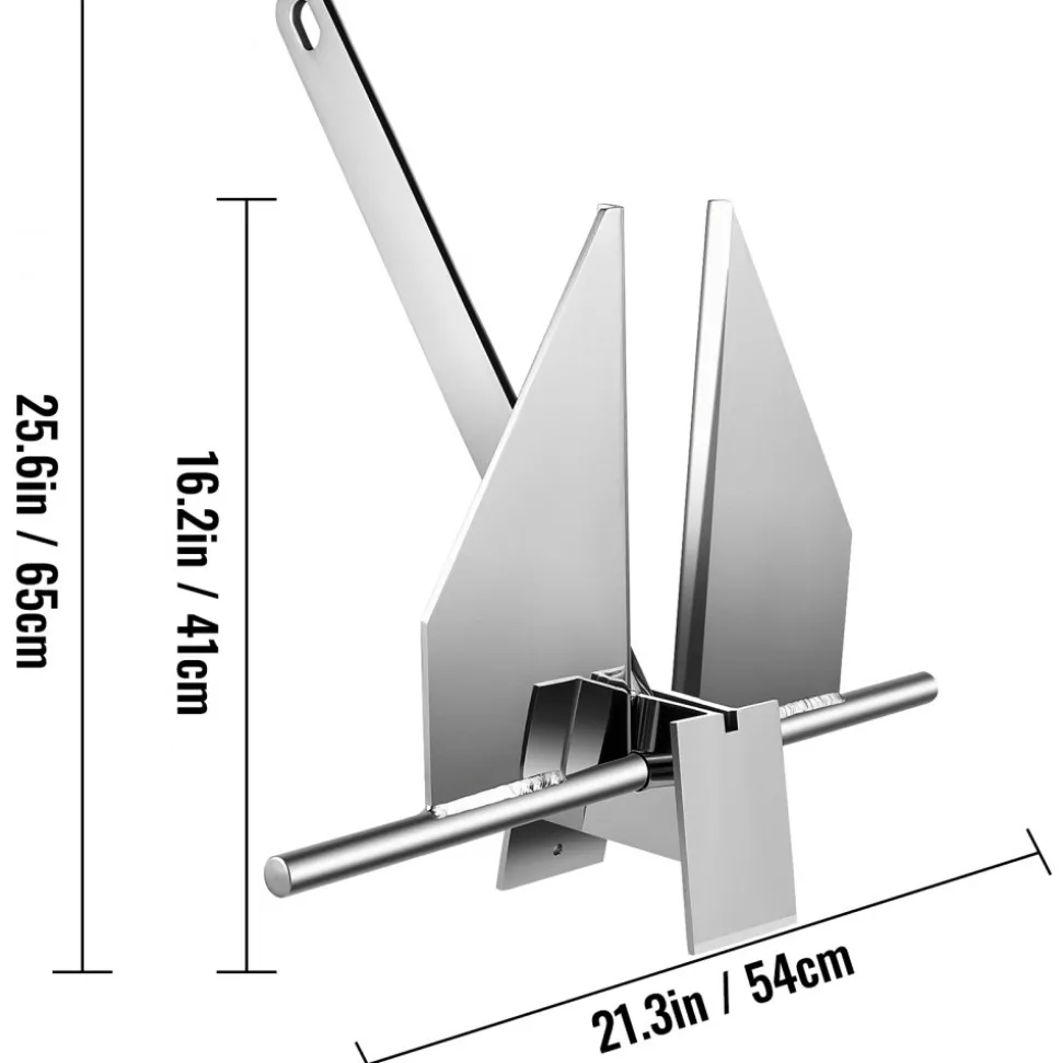 VEVOR Boat Anchor Kit 13 lb Fluke Style Anchor, Hot Dipped Galvanized Steel Fluke Anchor, Marine Anchor with Anchor, Shackles, Chain, Rope for Boat Mooring on The Beach, Boats from 20'-32'