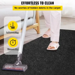 VEVOR Boat Carpet, 6 ft x 18 ft Marine Carpet for Boats, Waterproof Black Indoor Outdoor Carpet with Marine Backing Anti-Slide Marine Grade Boat Carpet Cuttable Easy to Clean Patio Rugs Deck Rug