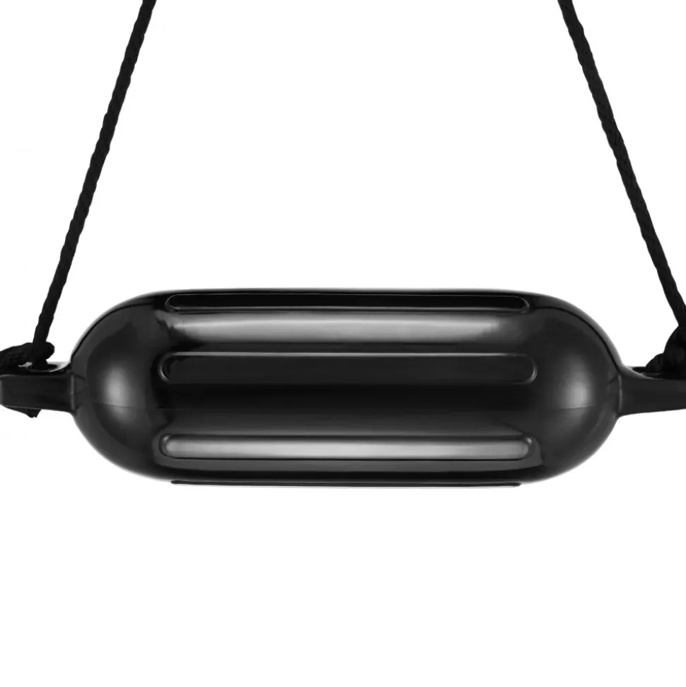 VEVOR Boat Fenders, 5.5" x 20" Boat Bumpers for Docking, Inflatable Ribbed Fender with Center Holes, Marine Boat Dock Fender Bumper with Air Pump, 4 Needles and 4 Ropes and Storage Bag, Black