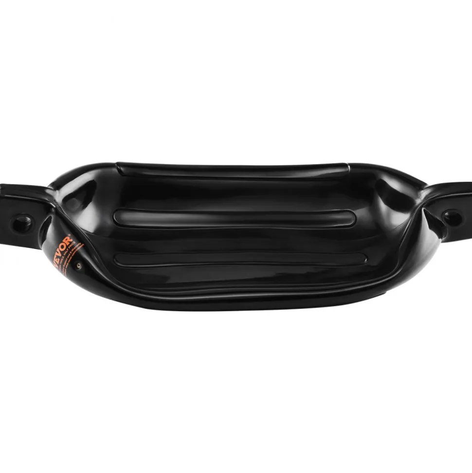 VEVOR Boat Fenders, 5.5" x 20" Boat Bumpers for Docking, Inflatable Ribbed Fender with Center Holes, Marine Boat Dock Fender Bumper with Air Pump, 4 Needles and 4 Ropes and Storage Bag, Black