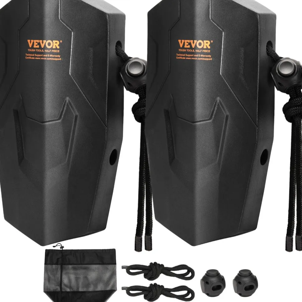 VEVOR Boat Fenders, 8.6" x 16" Boat Bumpers for Docking, Marine EVA Boat Dock Fender Bumper with Ropes, Cord Locks and Storage Bag, No Inflation Required, for Class A/Class 1/Part Class 2, Black