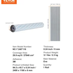 VEVOR Boat Flooring, EVA Foam Boat Decking 94.5