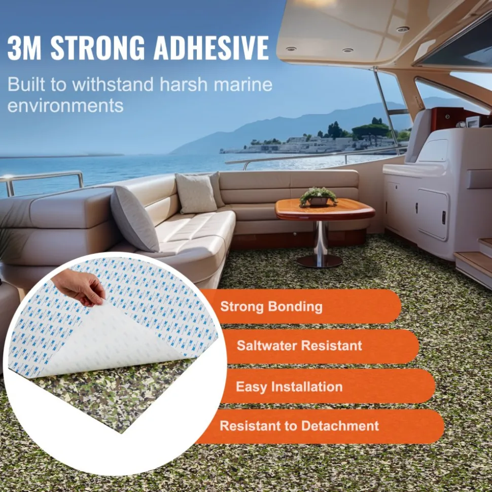 VEVOR Boat Flooring, EVA Foam Boat Decking 94.5" x 23.6", Non-Slip Self-Adhesive Flooring, 31.1sq.ft 2 Rolls of Marine Carpet for Boats, Yacht, Pontoon, Kayak Decking