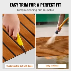 VEVOR Boat Flooring, EVA Foam Boat Decking 94.5" x 46", Non-Slip Self-Adhesive Flooring, 29.9 sq.ft Marine Carpet for Boats, Yacht, Pontoon, Kayak Decking