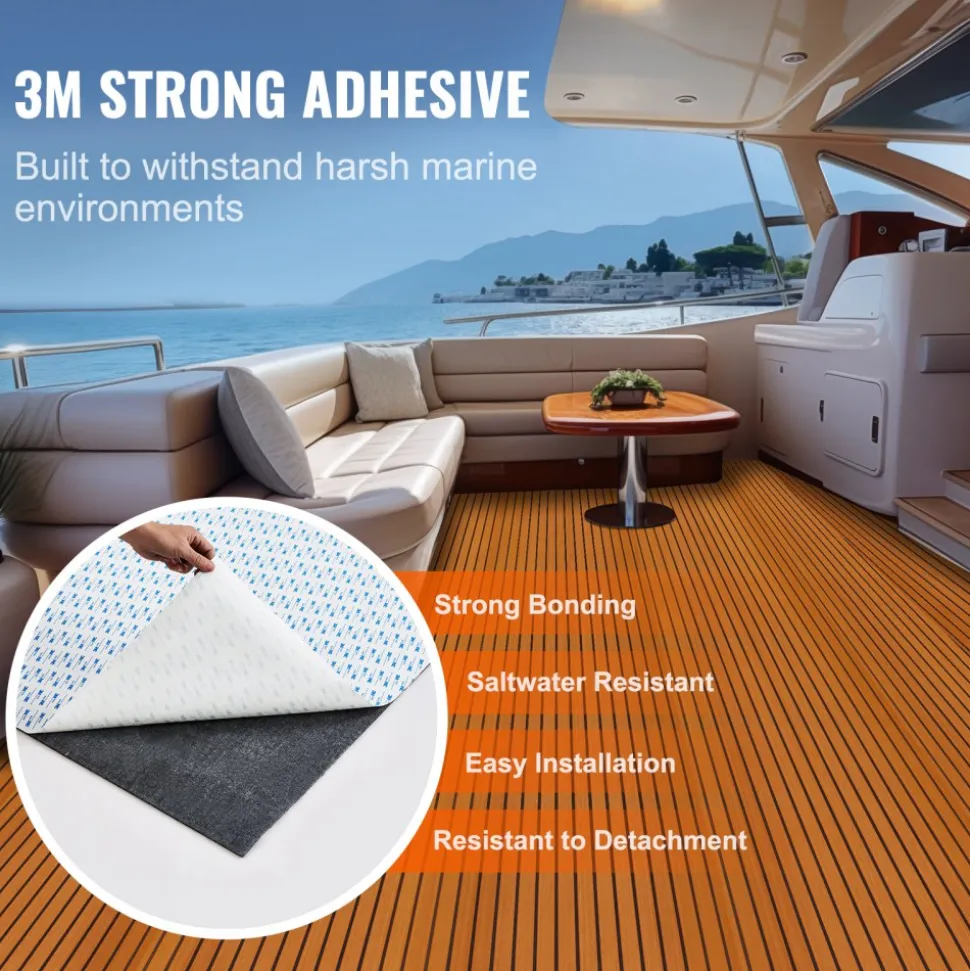 VEVOR Boat Flooring, EVA Foam Boat Decking 94.5" x 46", Non-Slip Self-Adhesive Flooring, 29.9 sq.ft Marine Carpet for Boats, Yacht, Pontoon, Kayak Decking