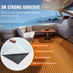 VEVOR Boat Flooring, EVA Foam Boat Decking 94.5" x 35.4", Non-Slip Self-Adhesive Flooring, 23.2 sq.ft Marine Carpet for Boats, Yacht, Pontoon, Kayak Decking