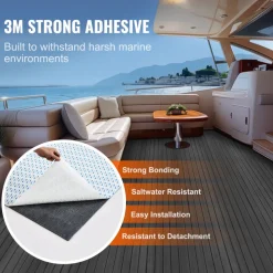 VEVOR Boat Flooring, EVA Foam Boat Decking 94.5" x 23.6", Non-Slip Self-Adhesive Flooring, 15.5 sq.ft Marine Carpet for Boats, Yacht, Pontoon, Kayak Decking