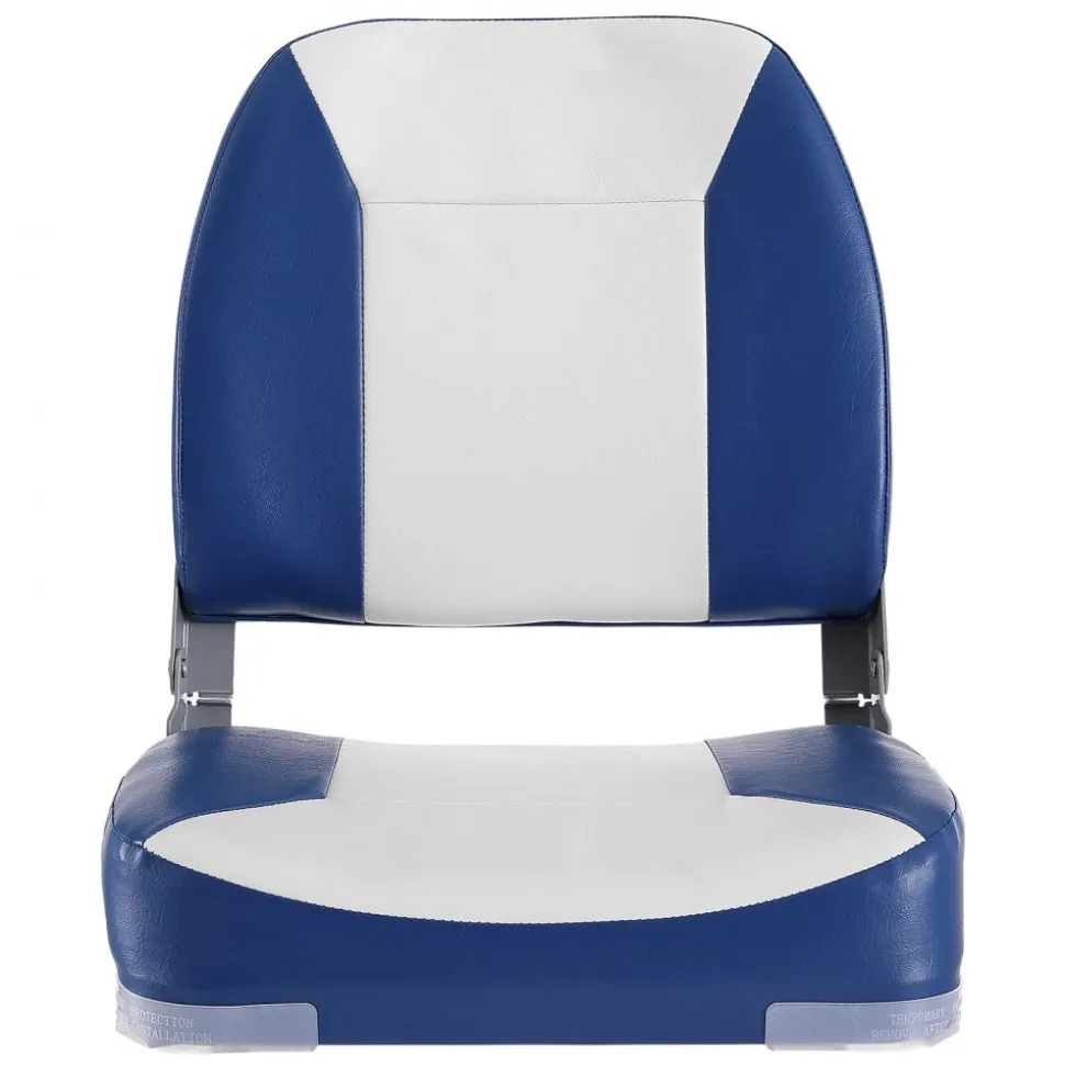 VEVOR Boat Seat, 18.9" Low Back Boat Seat, Folding Boat Chair with Thickened Sponge Padding and Hinge, Fold-Down Boat Captain Chair for Fishing Boat, Sightseeing Boat, Speedboat, Canoe, 1-Piece