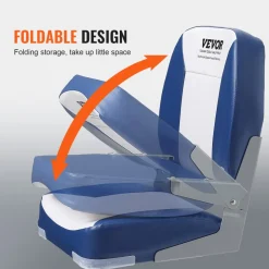 VEVOR Boat Seat Low Back Fold-Down Fishing Boat Chair with Sponge Padding 2 Pack
