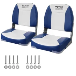 VEVOR Boat Seat Low Back Fold-Down Fishing Boat Chair with Sponge Padding 2 Pack