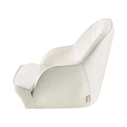 VEVOR Boat Seat, Low Backrest, Boat Seat Captain Bucket Seat with Thickened Sponge Cushion & Waterproof PVC Leather, Ergonomic Design, Suitable for Fishing Boats, Yachts, Ships, White
