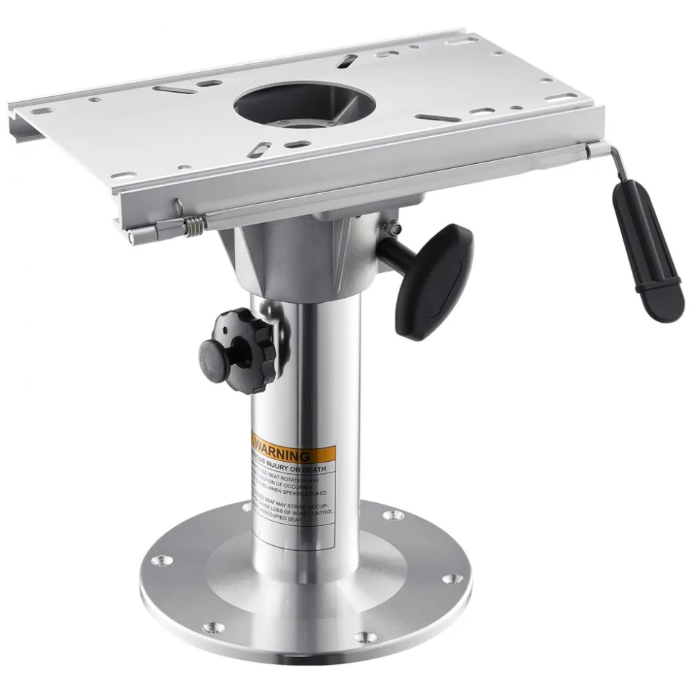 VEVOR Boat Seat Pedestal, Adjustable Height from 13.39 to 19.2 Inches, Aluminum Alloy Boat Chair Base with Slide, 5-inch Sliding Travel, Locking Design, Ideal for Fishing and Boating Enthusiasts