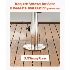 VEVOR Boat Seat Pedestal, Adjustable Height from 12.76 to 18.7 Inches, Aluminum Alloy Boat Chair Base with Locking Design, Waterproof & Rust-resistant, Ideal for Fishing and Boating Enthusiasts