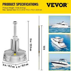 VEVOR Boat Steering System, Outboard Steering Kit with Boat Steering Control Cable 14' Steering Cable Marine Steering System 3/4