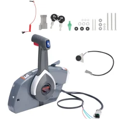 VEVOR Boat Throttle Control, 5006180 Side-Mounted Outboard Remote Control Box for Evinrude Johnson, Marine Throttle Control Box with Power Trim Switch and Lanyard