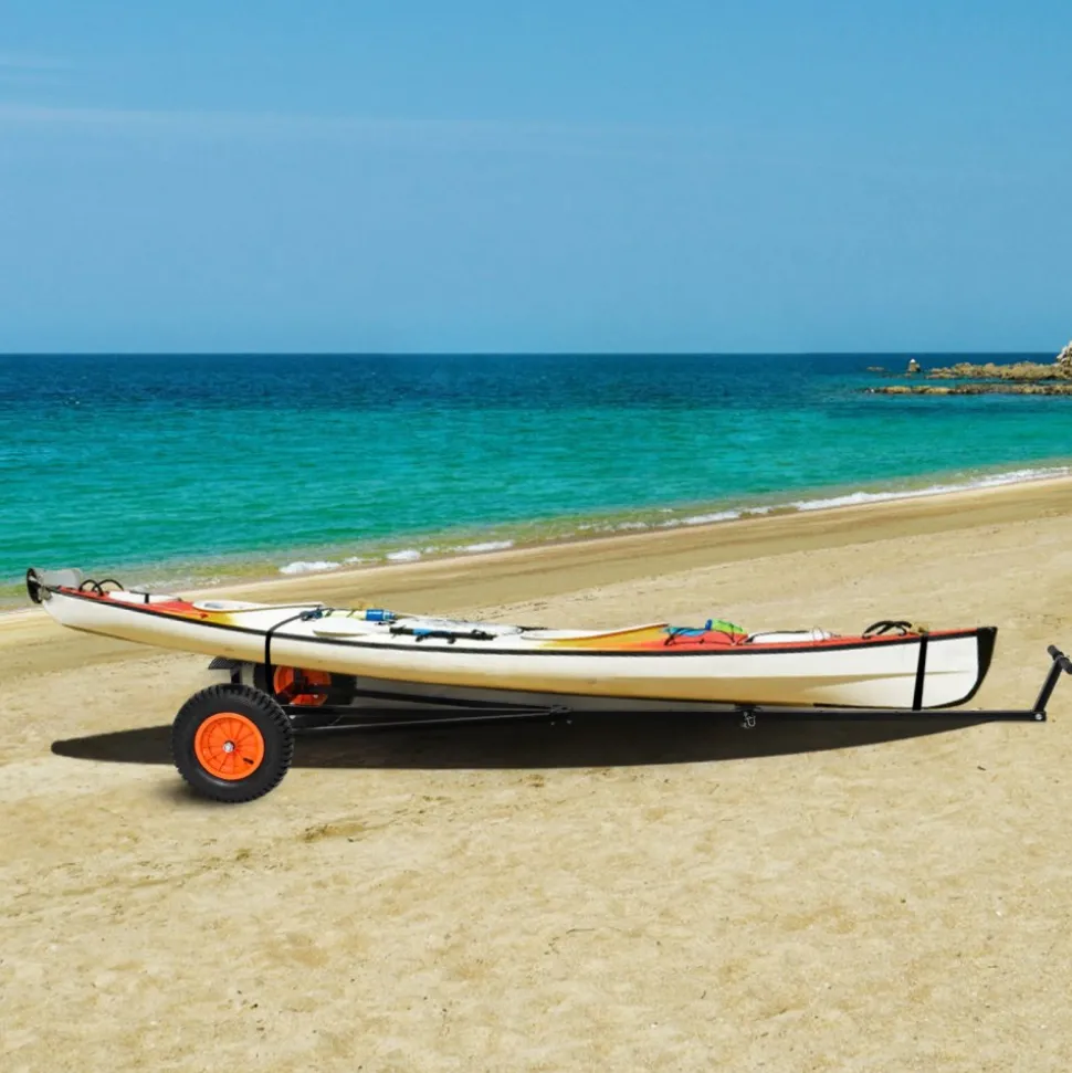 VEVOR Boat Trailer Dolly, 420lbs Load Capacity, Carbon Steel Trailer Mover with Adjustable Length, 15.7 in Pneumatic Tires and Nonslip Support Bracket, for Moving Kayak Motorboat Fishing Boat