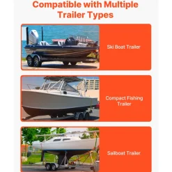 VEVOR Boat Trailer Guide, 48″ Adjustable Design Trailer Guide Poles, 2PCS High-Hardness Steel Trailer Guide-Ons, Trailer Guides with PVC Pipes, for Ski Boat, Fishing Boat or Sailboat Trailer