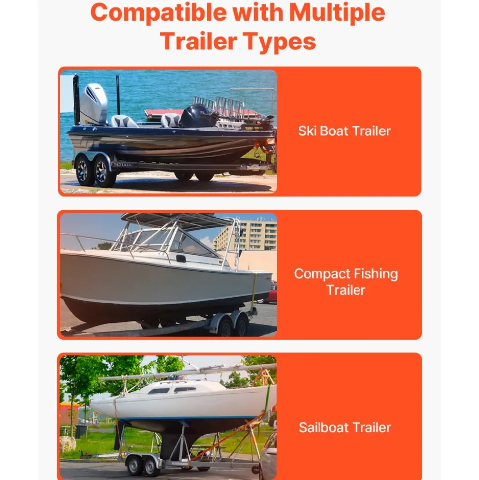 VEVOR Boat Trailer Guide, 48″ Adjustable Design Trailer Guide Poles, 2PCS High-Hardness Steel Trailer Guide-Ons, Trailer Guides with PVC Pipes, for Ski Boat, Fishing Boat or Sailboat Trailer