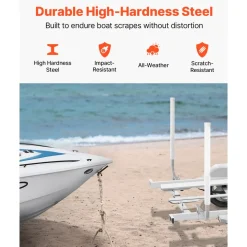 VEVOR Boat Trailer Guide, 60″ Adjustable Design Trailer Guide Poles, 2PCS High-Hardness Steel Trailer Guide-Ons, Trailer Guides with PVC Pipes, for Ski Boat, Fishing Boat or Sailboat Trailer