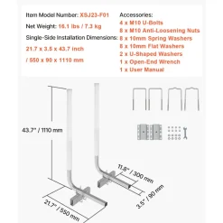 VEVOR Boat Trailer Guide, 40″ Adjustable Design Trailer Guide Poles, 2PCS High-Hardness Steel Trailer Guide-Ons, Trailer Guides with PVC Pipe Posts, for Ski Boat, Fishing Boat or Sailboat Trailer