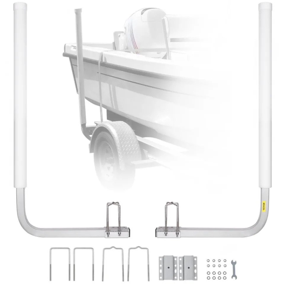 VEVOR Boat Trailer Guide, 40″ Adjustable Design Trailer Guide Poles, 2PCS High-Hardness Steel Trailer Guide-Ons, Trailer Guides with PVC Pipe Posts, for Ski Boat, Fishing Boat or Sailboat Trailer