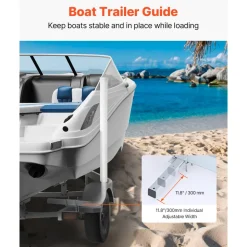 VEVOR Boat Trailer Guide, 40″ Adjustable Design Trailer Guide Poles, 2PCS High-Hardness Steel Trailer Guide-Ons, Trailer Guides with PVC Pipe Posts, for Ski Boat, Fishing Boat or Sailboat Trailer